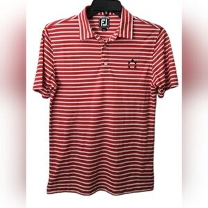 FootJoy Junior Red and White Striped Polo